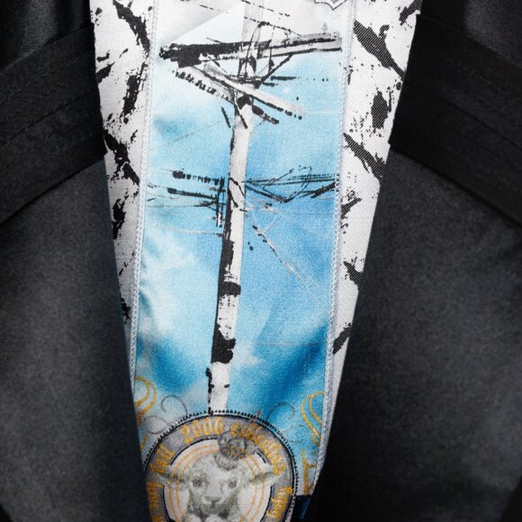 L.A.M.B. Vintage Black Wool and Satin Waistcoat Jacket - Picture 4 of 11